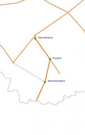  арта-схема автодороги ј-349, 219 км. - ћихайловка