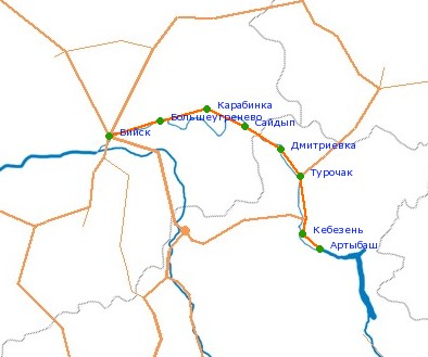  арта-схема автодороги Ѕийск - јртыбаш