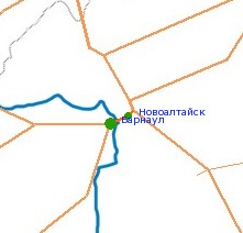 Карта-схема автодороги М-52, 212 км (Барнаул) - Барнаул
