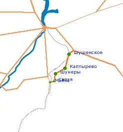  арта-схема автодороги ћ-54, 477 км (Ўушенское) - ћайна