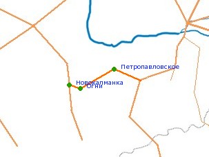  арта-схема автодороги Ќовокалманка - Ѕийск - ”сть- ан, 105-ый км