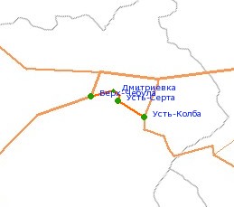 Карта-схема автодороги Верх-Чебула - Усть-Колба