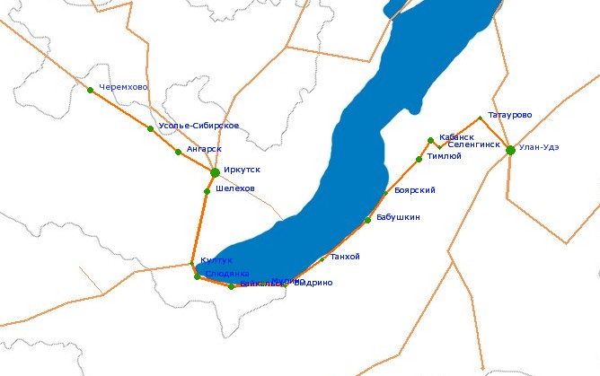 Трасса р 258 байкал карта с километрами