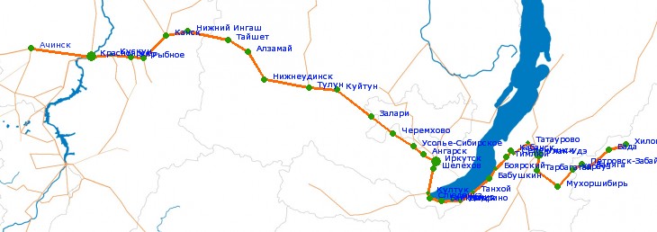 Красноярск иркутск дорога на машине карта